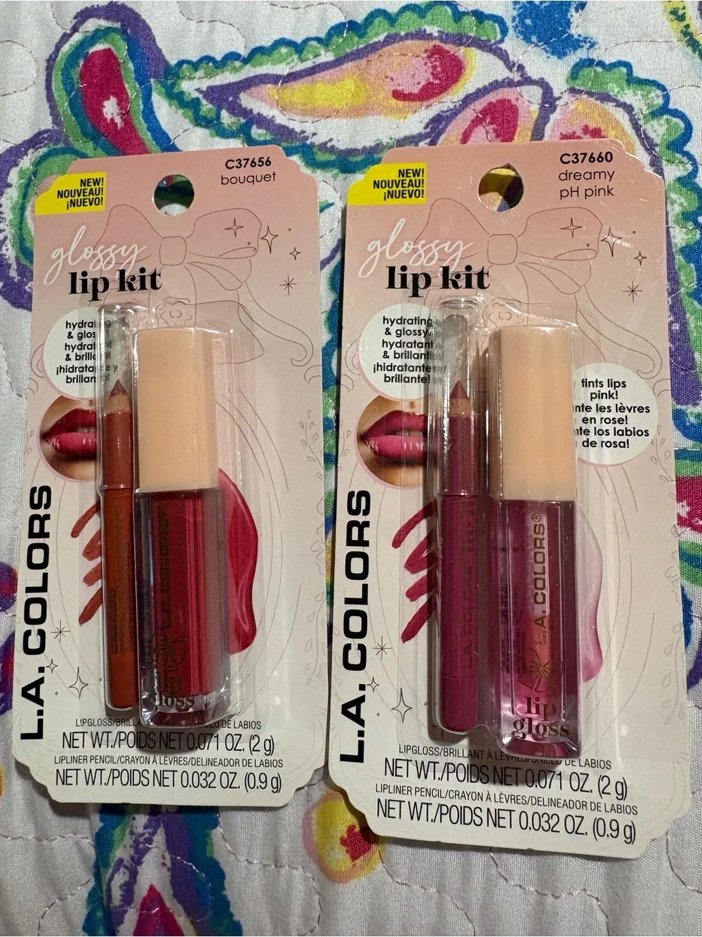 L.A. Colors Glossy Lip Kit — Bouquet Red & Dreamy Pink